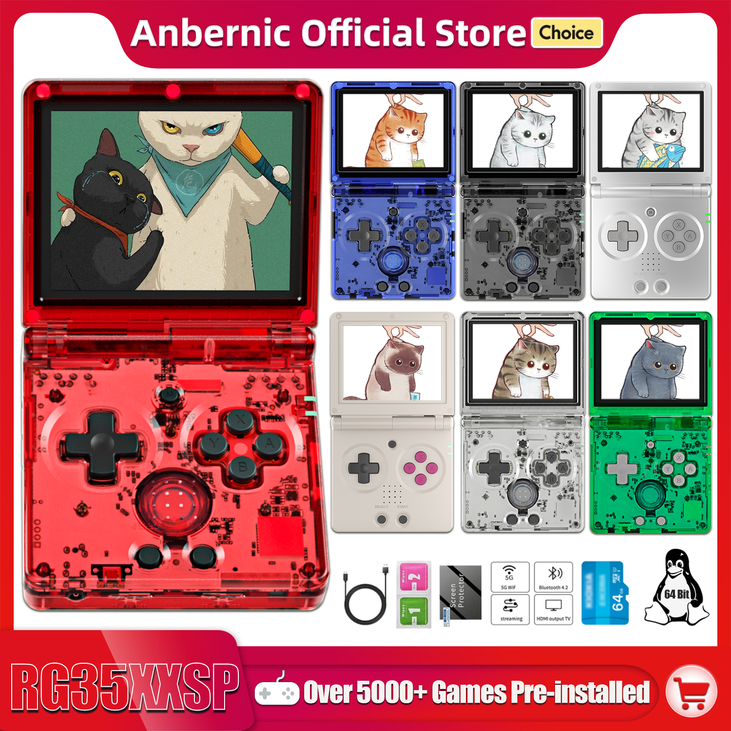 Anbernic NEW RG35XXSP Flip Han - Gaming Console Type ulasan dan harga