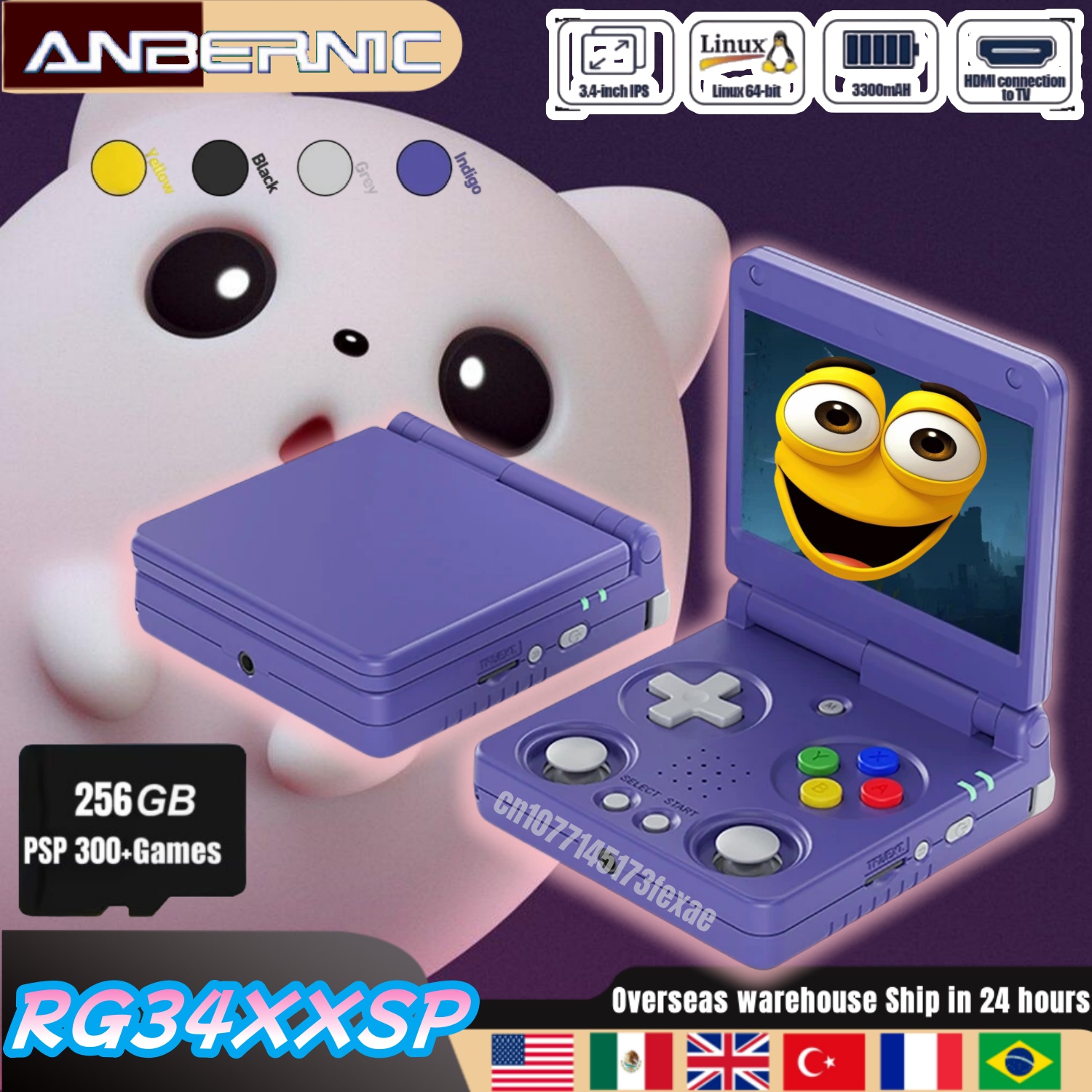 Anbernic RG34XXSP Retro Handhe - Gaming Console 5 Year Old ulasan dan harga