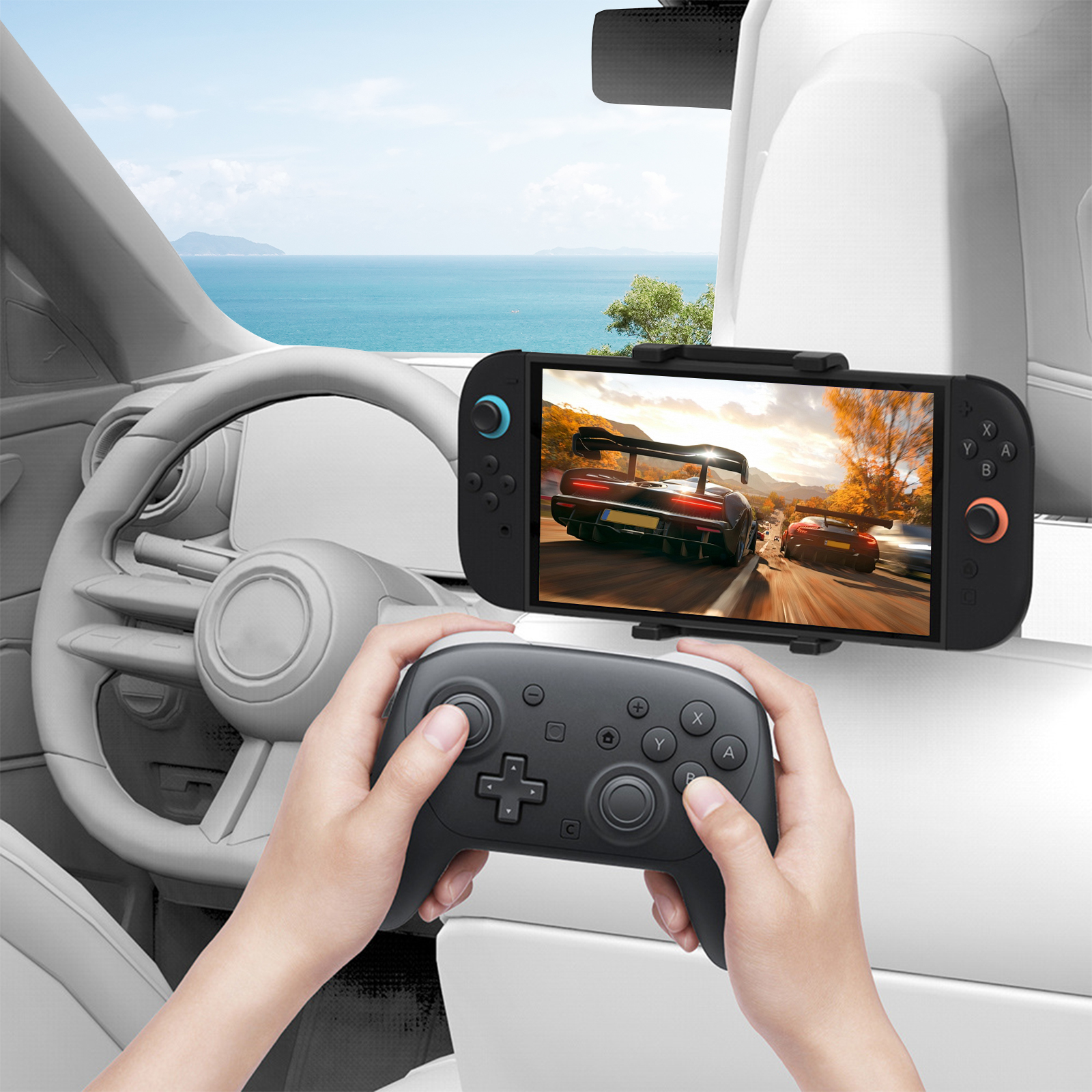Car Headrest Mount Game Consol - Gaming Console Mobile ulasan dan harga