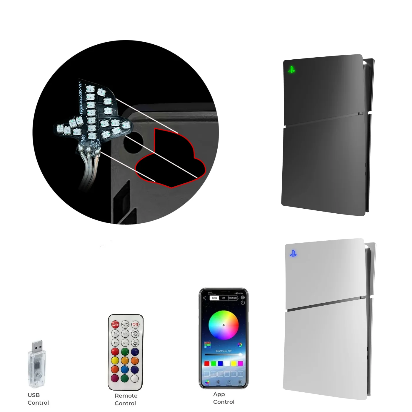 RGB Mood Light with Music Sync - Gaming Console Logo ulasan dan harga