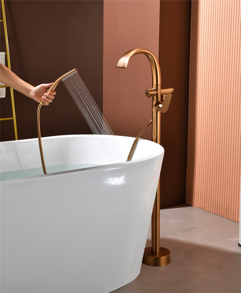 Brushed Rose Gold Bathtub Fauc - Controller Stand Holder ulasan dan harga